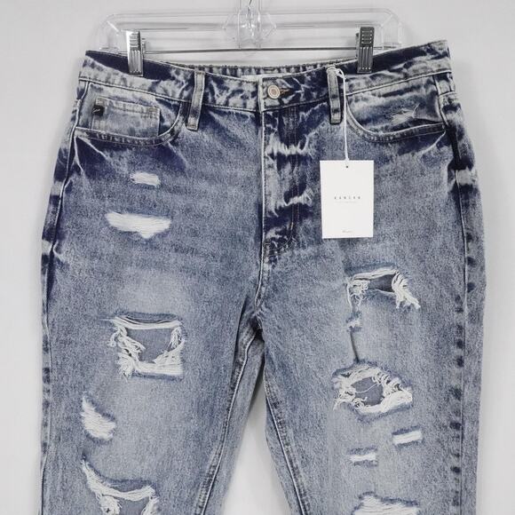 KanCan Jeans Womens 11 29 Blue Distressed High Rise Ankle Skinny Raw Hem Denim - Picture 5 of 15